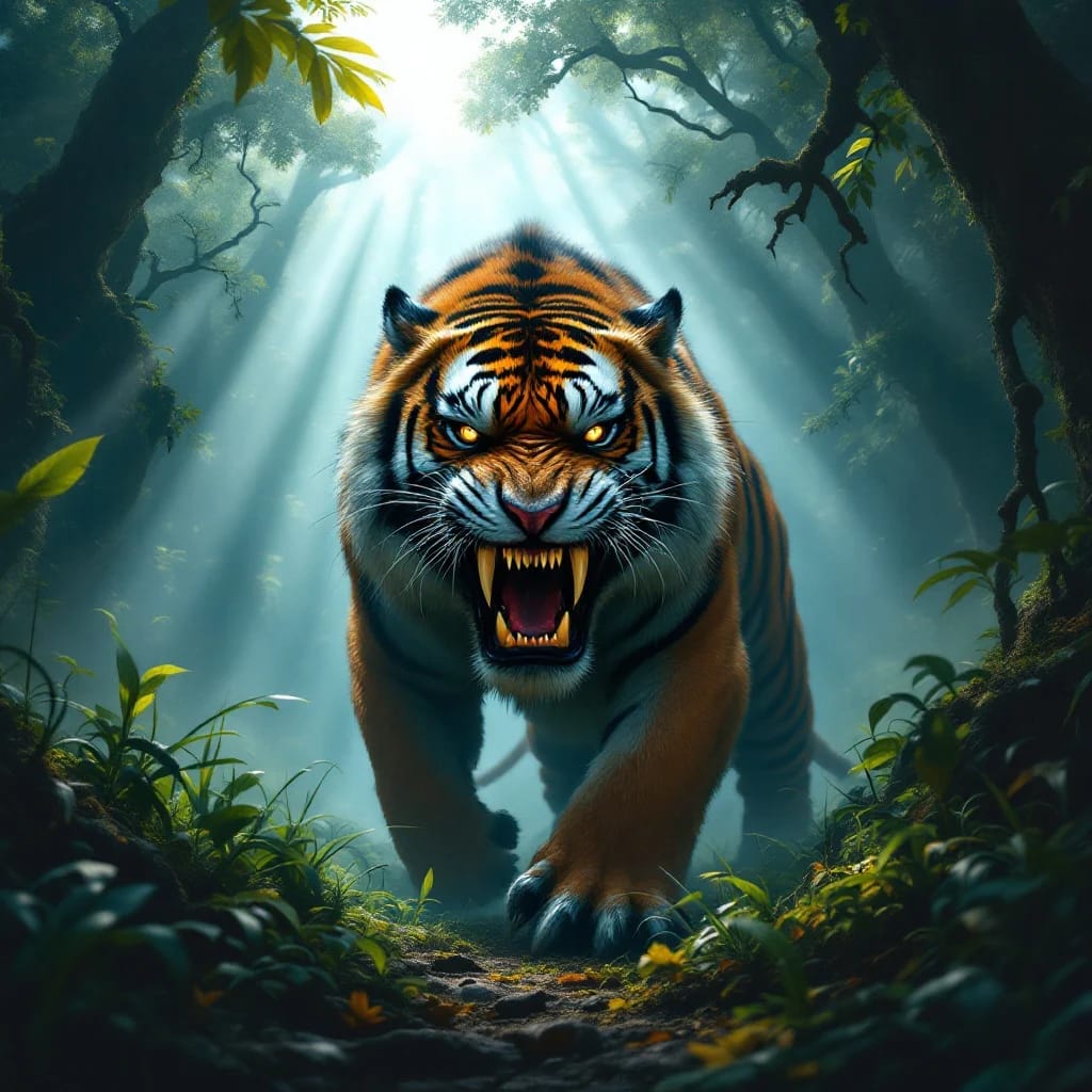 The Fearsome Sabre-Toothed Tiger of the Prehistoric Wilds