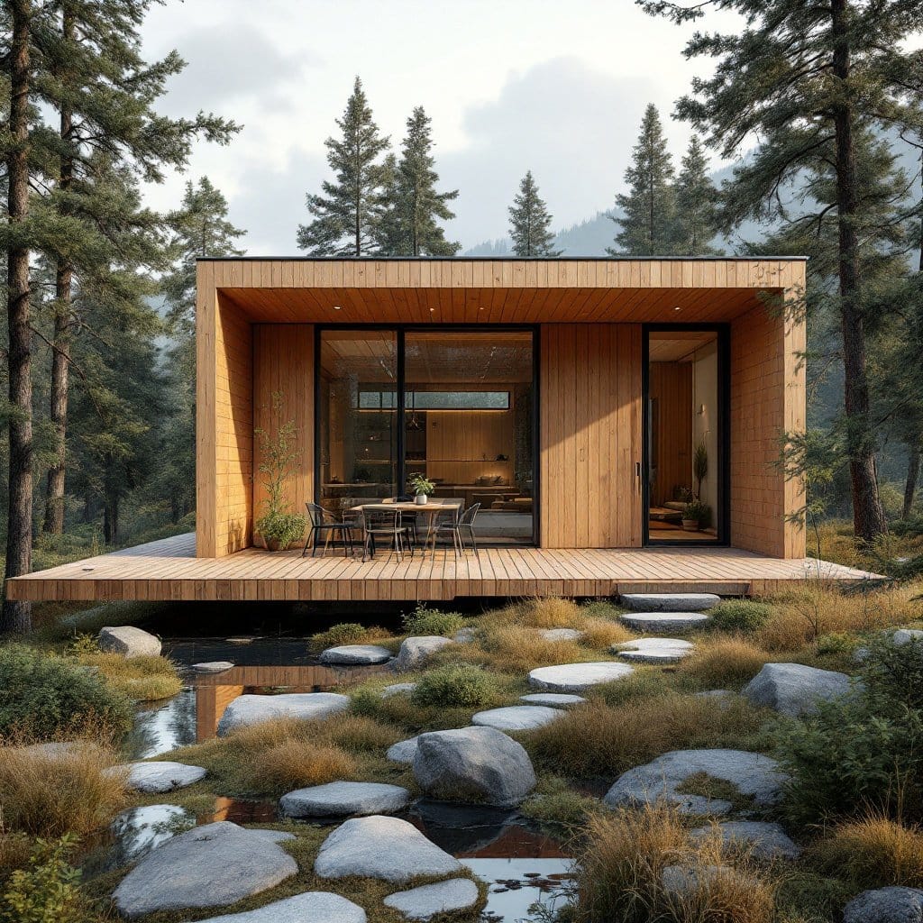 Modern Rustic Wooden House in the Wild: A Minimalist Design with Natural Charm