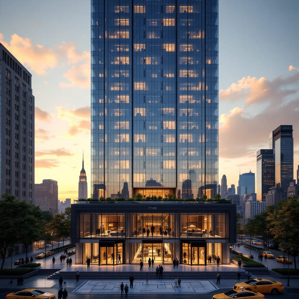 Modern Business Skyscraper in New York – Iconic Architecture Skyline Views