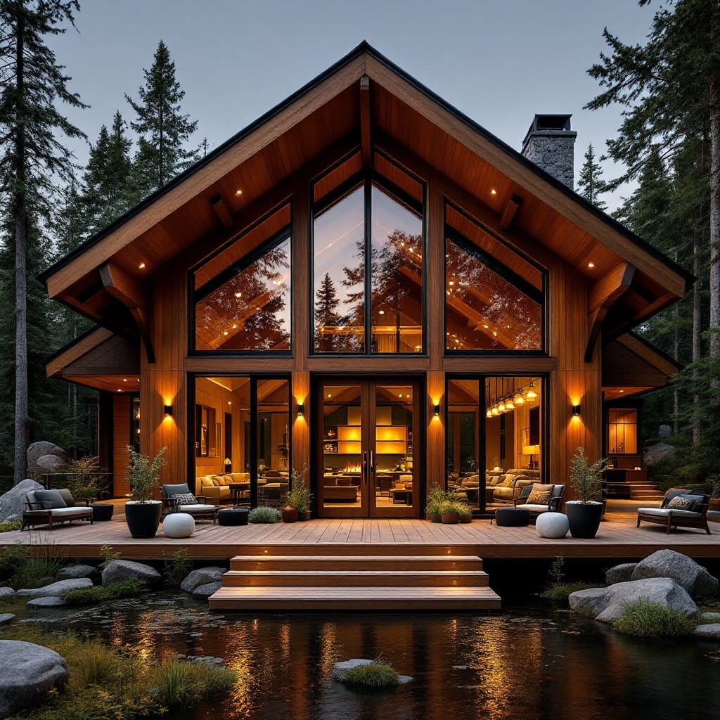Modern Rustic Wooden House Design Blending Nature Elegance