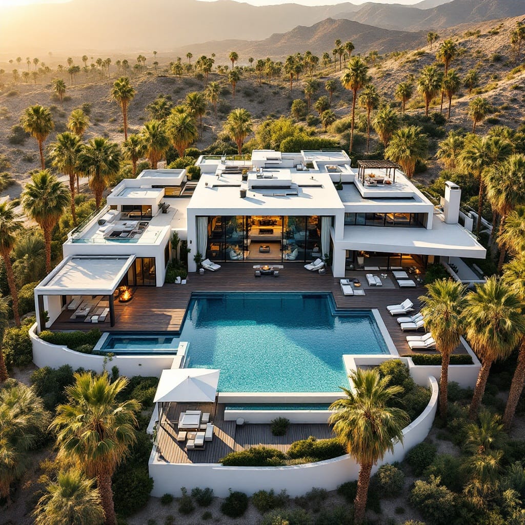 Luxury Palm Springs Villa with Stunning Birds-Eye View Modern Design