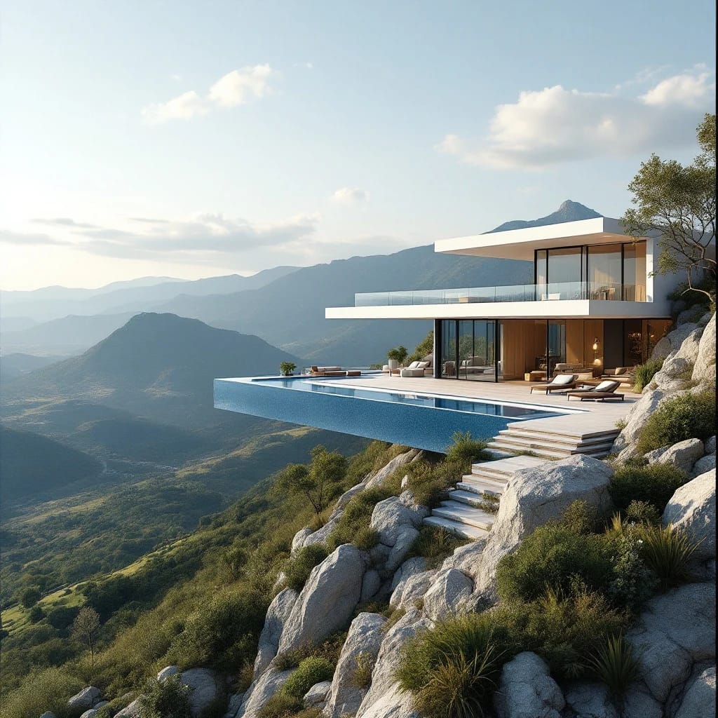 Ultra-Modern Hilltop House with Infinity Pool: A Luxurious, Inspiring Architectural Design