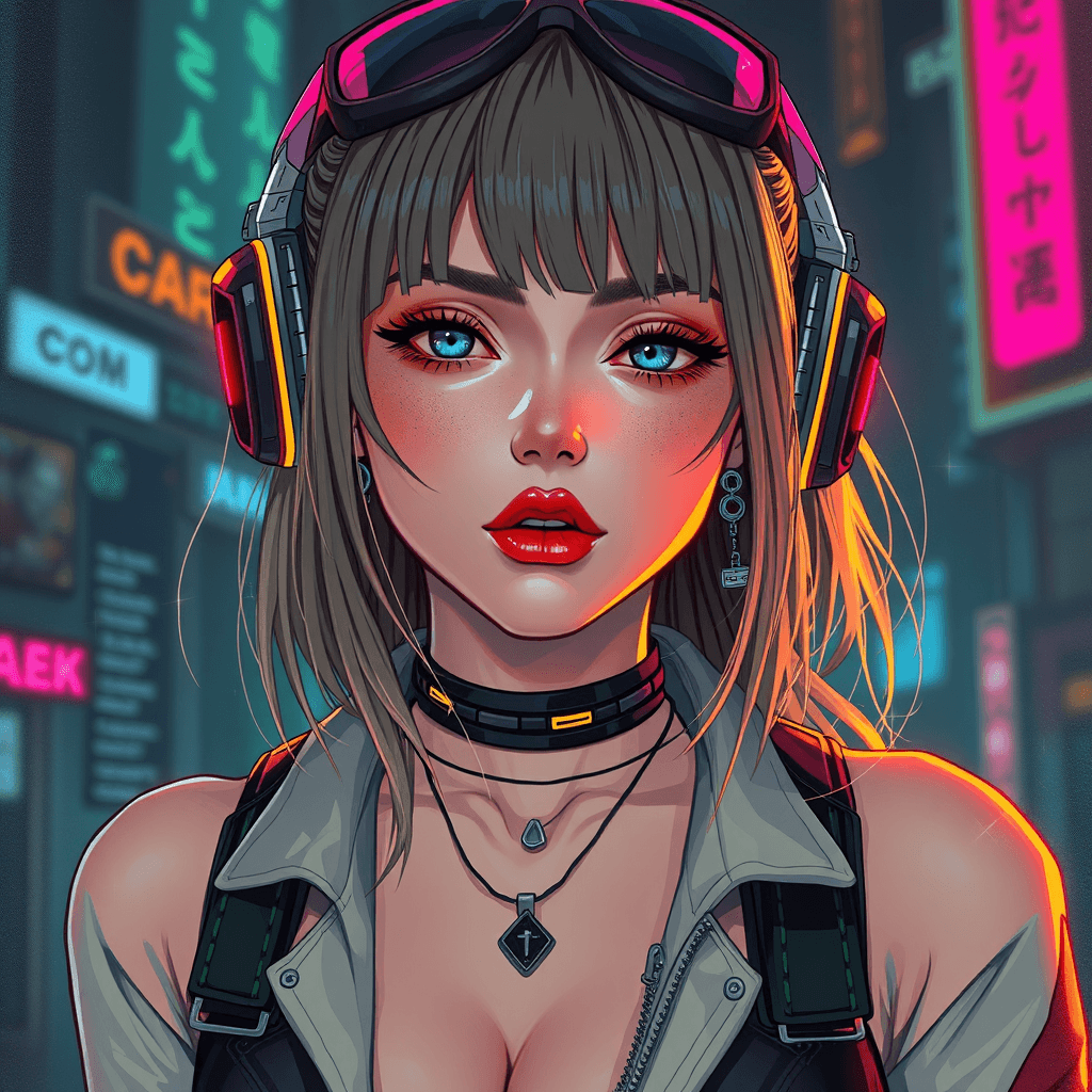 cyberpunk girl artistic 3