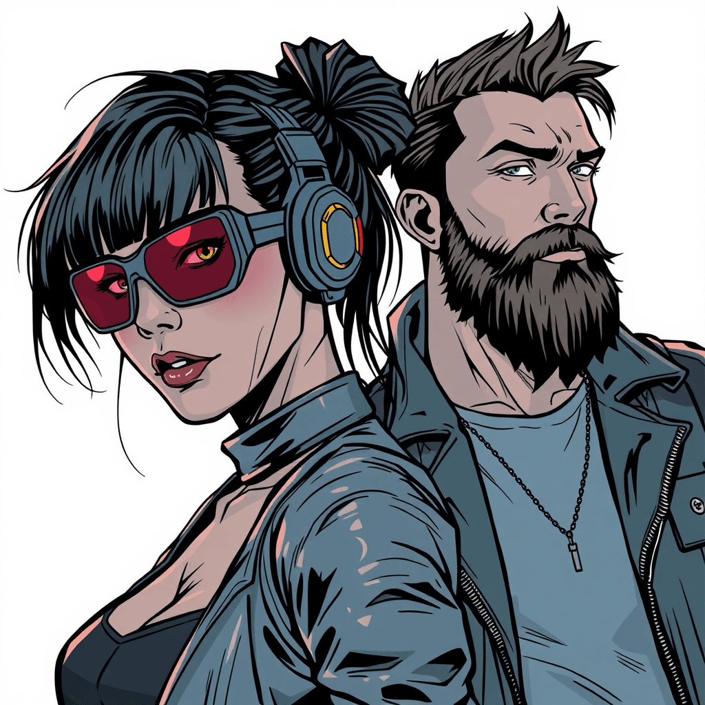 cyberpunk couple artistic comic 4