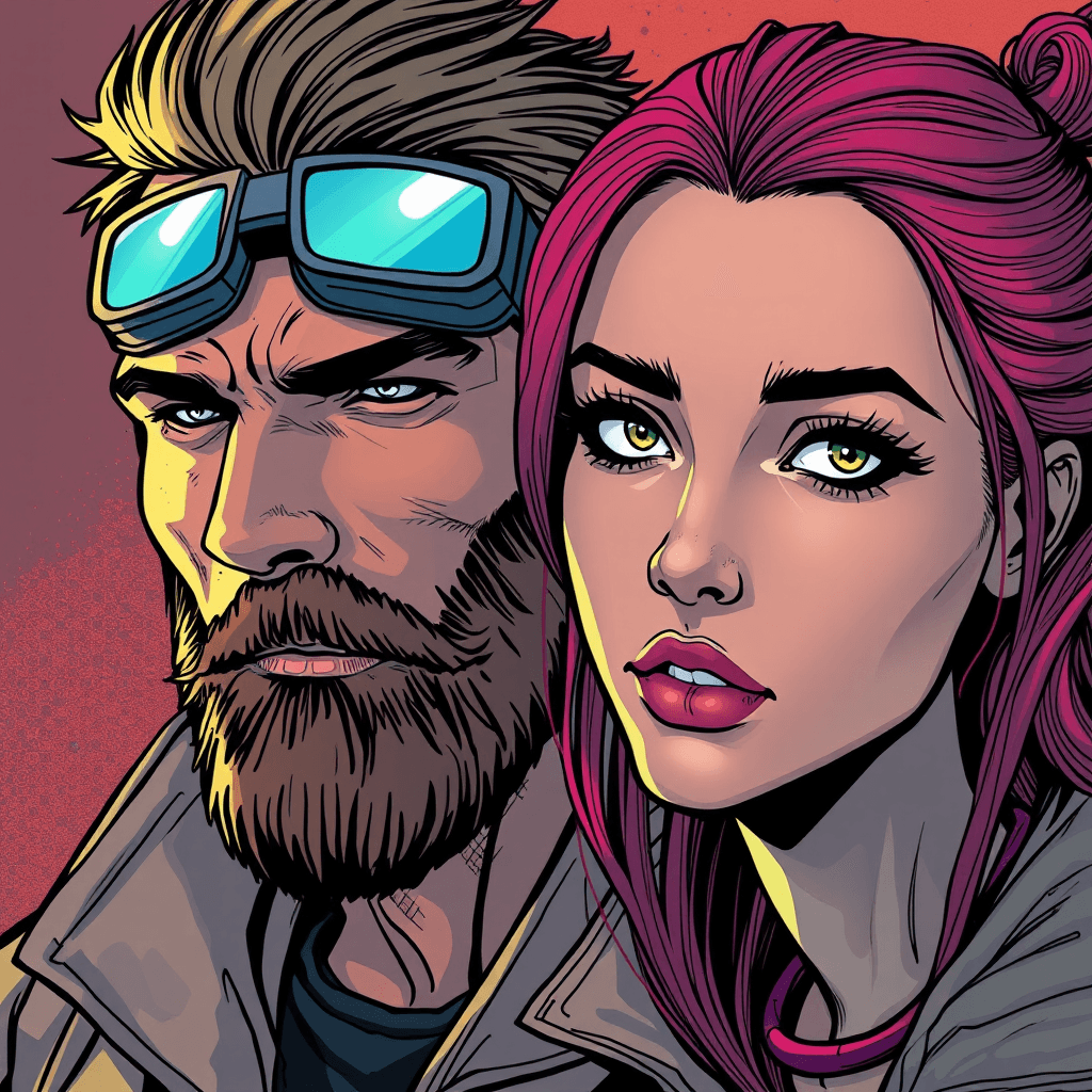 cyberpunk couple artistic comic 3