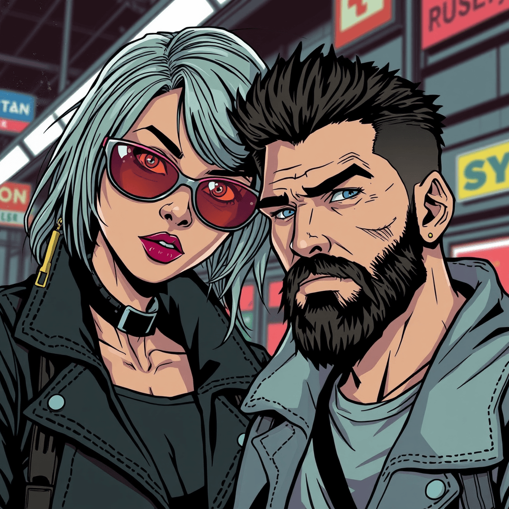 cyberpunk couple artistic comic 1