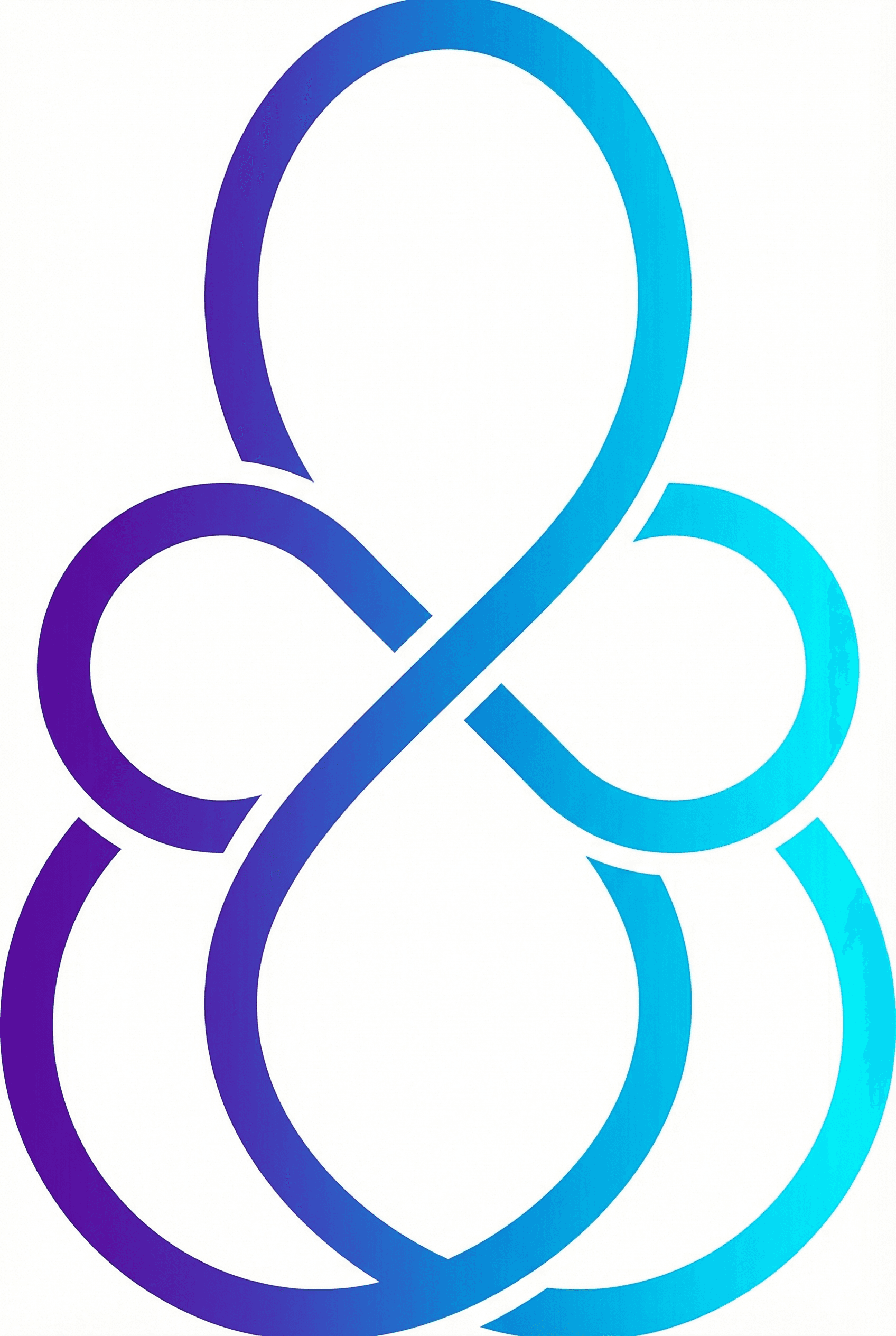 Flat Vector Style AI image: A modern abstract logo symbol representing connectivity and innovation, interlocking infinity loops,