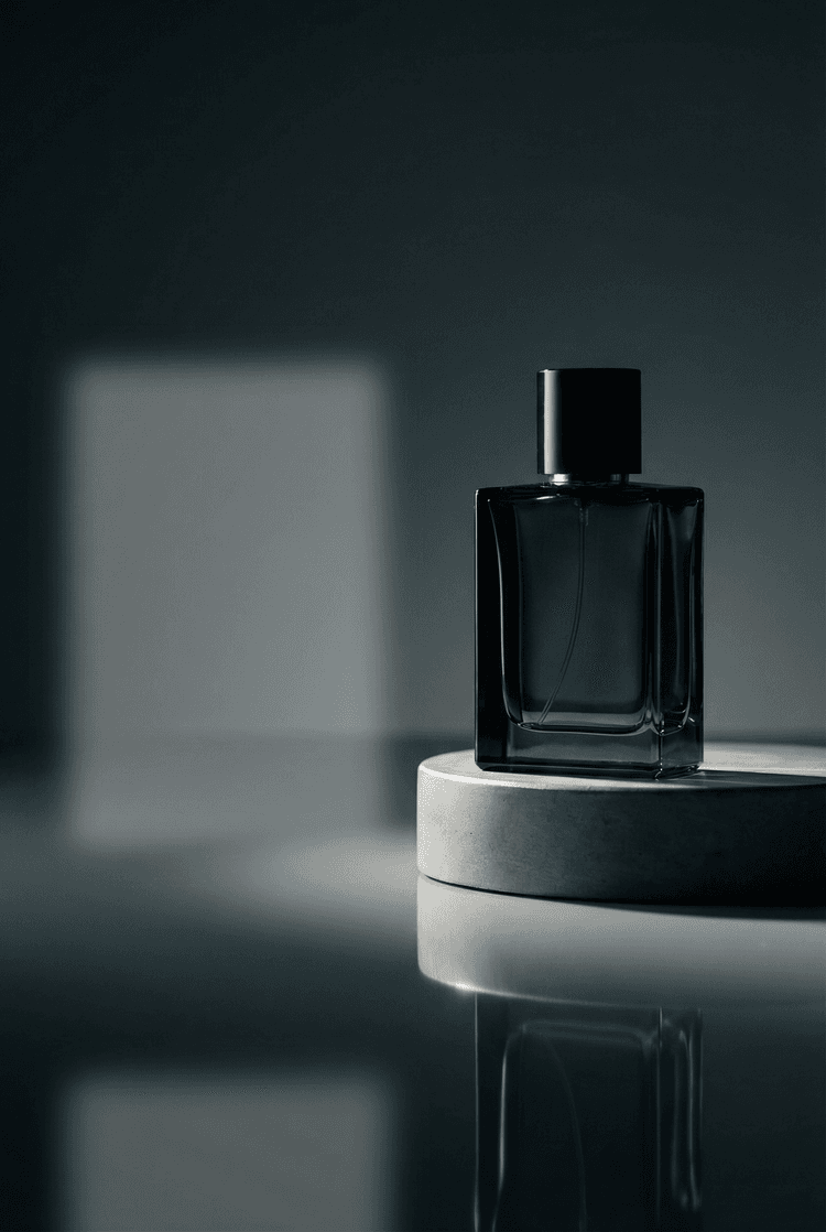 Cinematic ecommerce promo scene, product on pedestal, dramatic softbox lighting, premium reflections, shallow depth of f