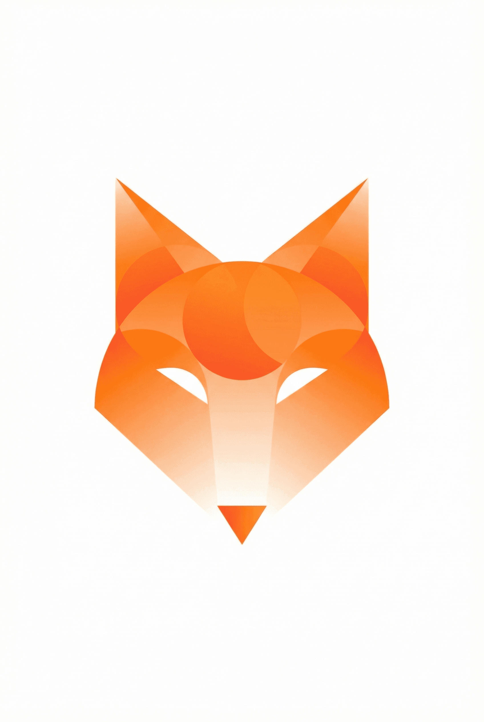 Minimalist Style Logo AI image: A minimalist vector logo design of a fox head, geometric shapes, golden ratio composition, flat desi