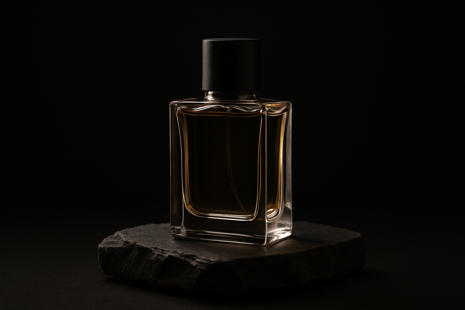 Perfume bottle styled as a premium product photograph