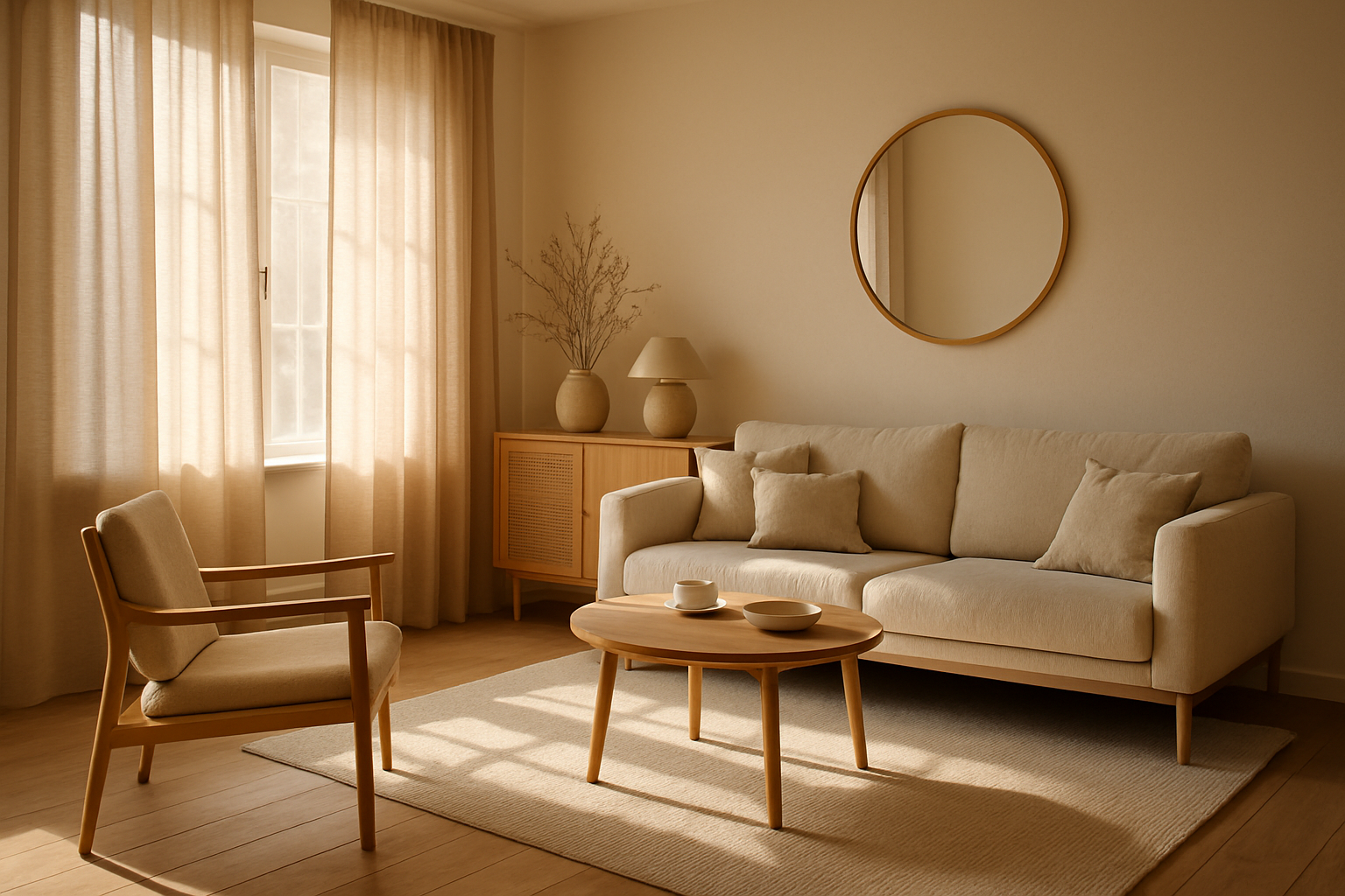 A light Scandinavian interior with thoughtfully styled furniture