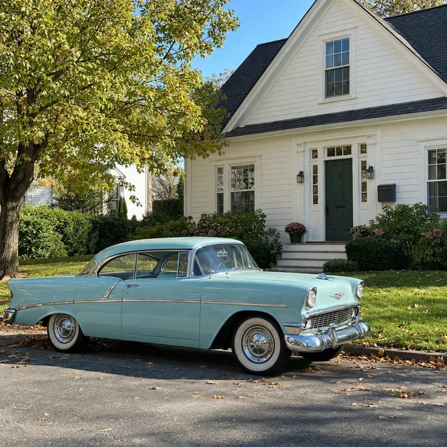 The car colorized light turquoise, nearly the same as the other result